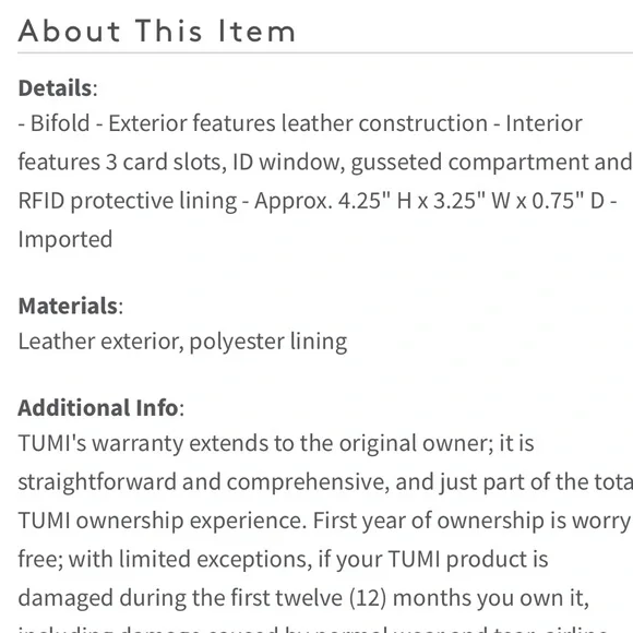 Copy for @nineofhearts Tumi SLG leather card case - Picture 6 of 7